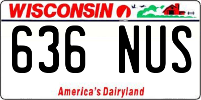 WI license plate 636NUS