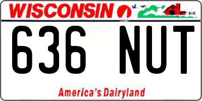 WI license plate 636NUT