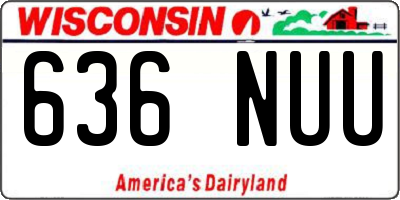 WI license plate 636NUU