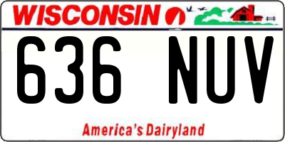 WI license plate 636NUV