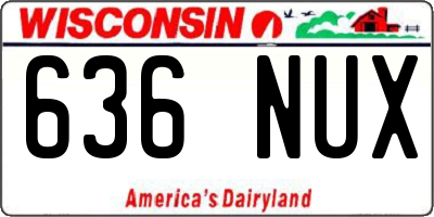 WI license plate 636NUX