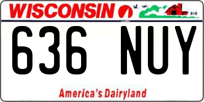 WI license plate 636NUY