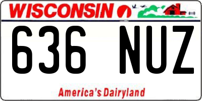WI license plate 636NUZ