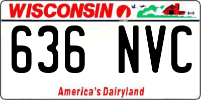 WI license plate 636NVC