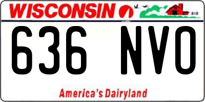WI license plate 636NVO