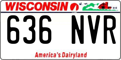 WI license plate 636NVR