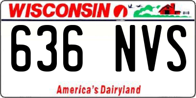 WI license plate 636NVS