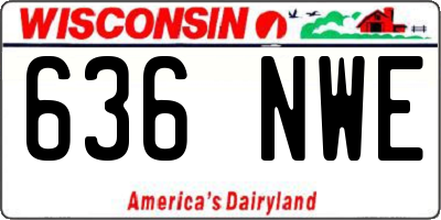 WI license plate 636NWE