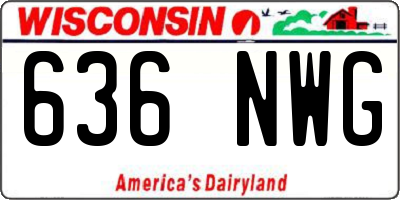 WI license plate 636NWG