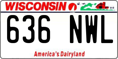 WI license plate 636NWL