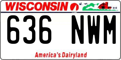 WI license plate 636NWM