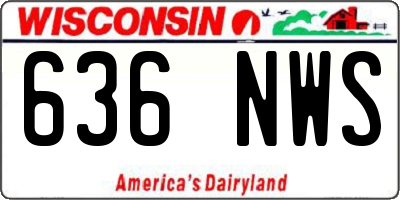 WI license plate 636NWS
