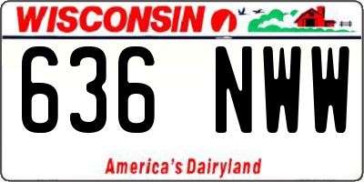 WI license plate 636NWW