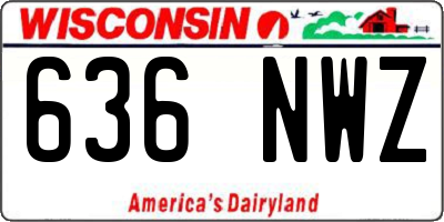 WI license plate 636NWZ