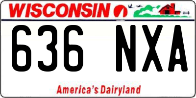 WI license plate 636NXA