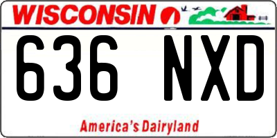 WI license plate 636NXD