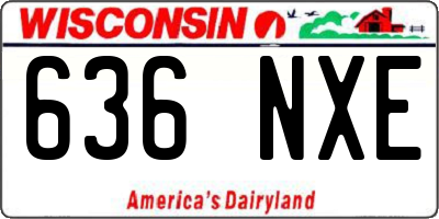 WI license plate 636NXE