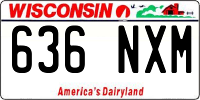 WI license plate 636NXM