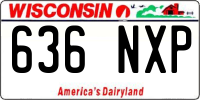 WI license plate 636NXP