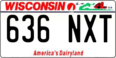 WI license plate 636NXT