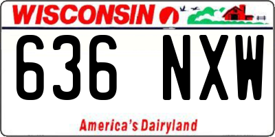 WI license plate 636NXW