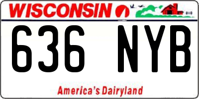 WI license plate 636NYB