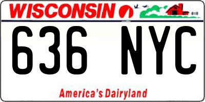 WI license plate 636NYC