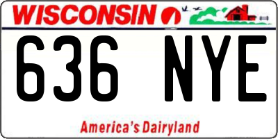 WI license plate 636NYE