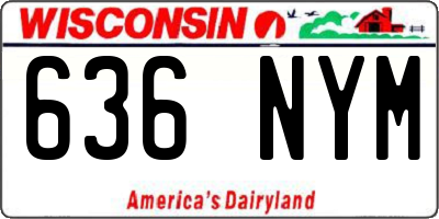 WI license plate 636NYM