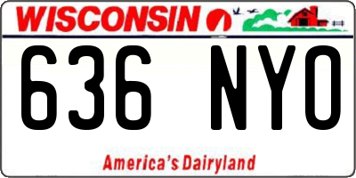 WI license plate 636NYO