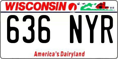 WI license plate 636NYR