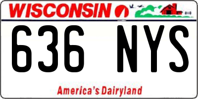 WI license plate 636NYS