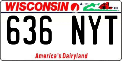 WI license plate 636NYT