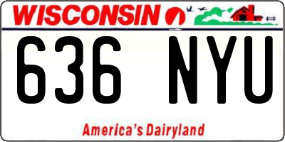 WI license plate 636NYU