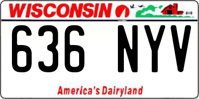 WI license plate 636NYV