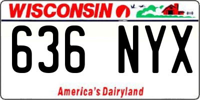 WI license plate 636NYX