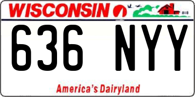 WI license plate 636NYY