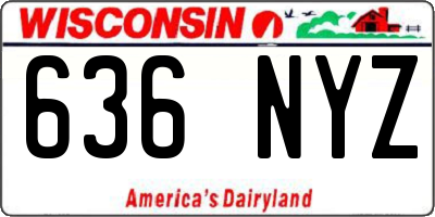 WI license plate 636NYZ