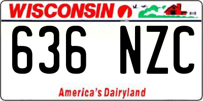 WI license plate 636NZC