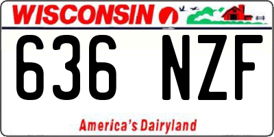 WI license plate 636NZF