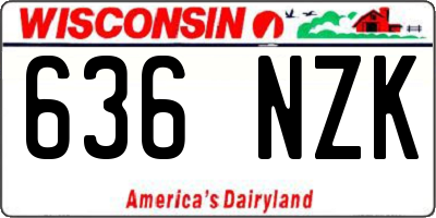 WI license plate 636NZK