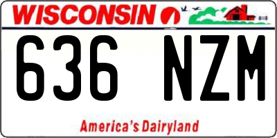 WI license plate 636NZM