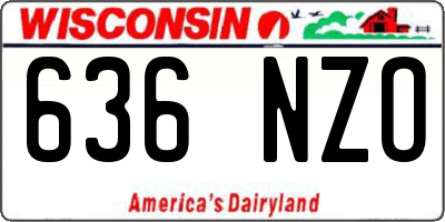WI license plate 636NZO