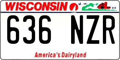 WI license plate 636NZR