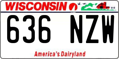 WI license plate 636NZW