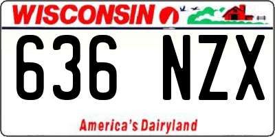 WI license plate 636NZX