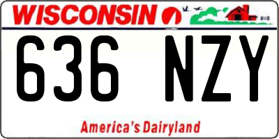 WI license plate 636NZY