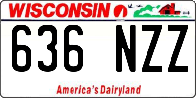 WI license plate 636NZZ