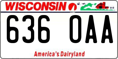 WI license plate 636OAA