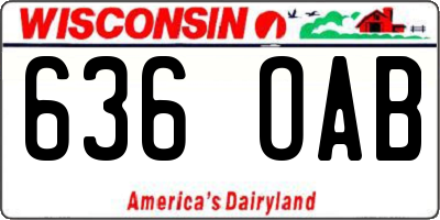 WI license plate 636OAB